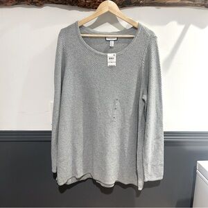 Charter Club Sparkly Gray Sweater Plus Size 1x